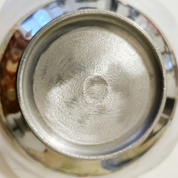 Yellow flower enamel trinket dish bowl silvertone metal - Picture 7 of 8